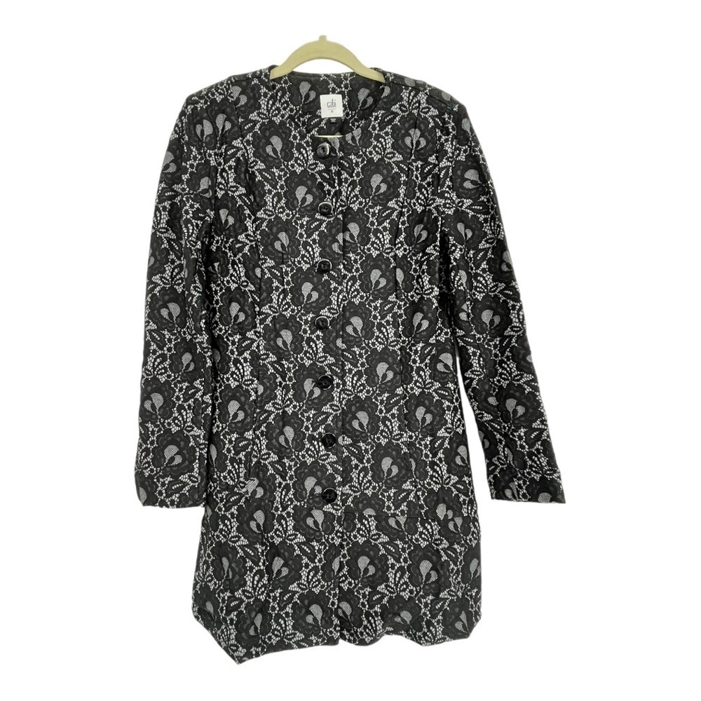CABI Lacy Coat Jacket Button up Black Career Business Wear Size Medium